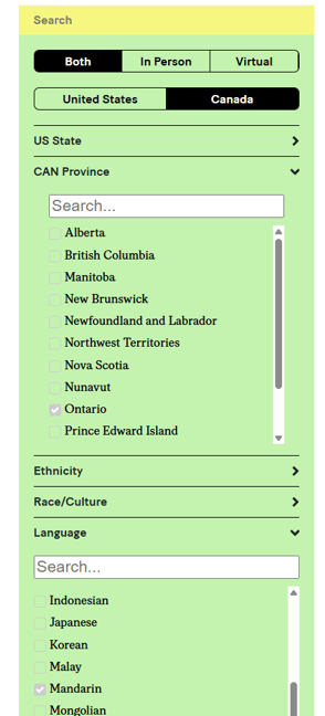 如何筛选Asian Mental Health Collective里面的安省多伦多中文心理咨询师